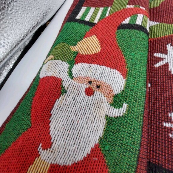 Tapestry Christmas Placemats Multi-colored Santa Reindeer Set Of 6 READ - Picture 6 of 6